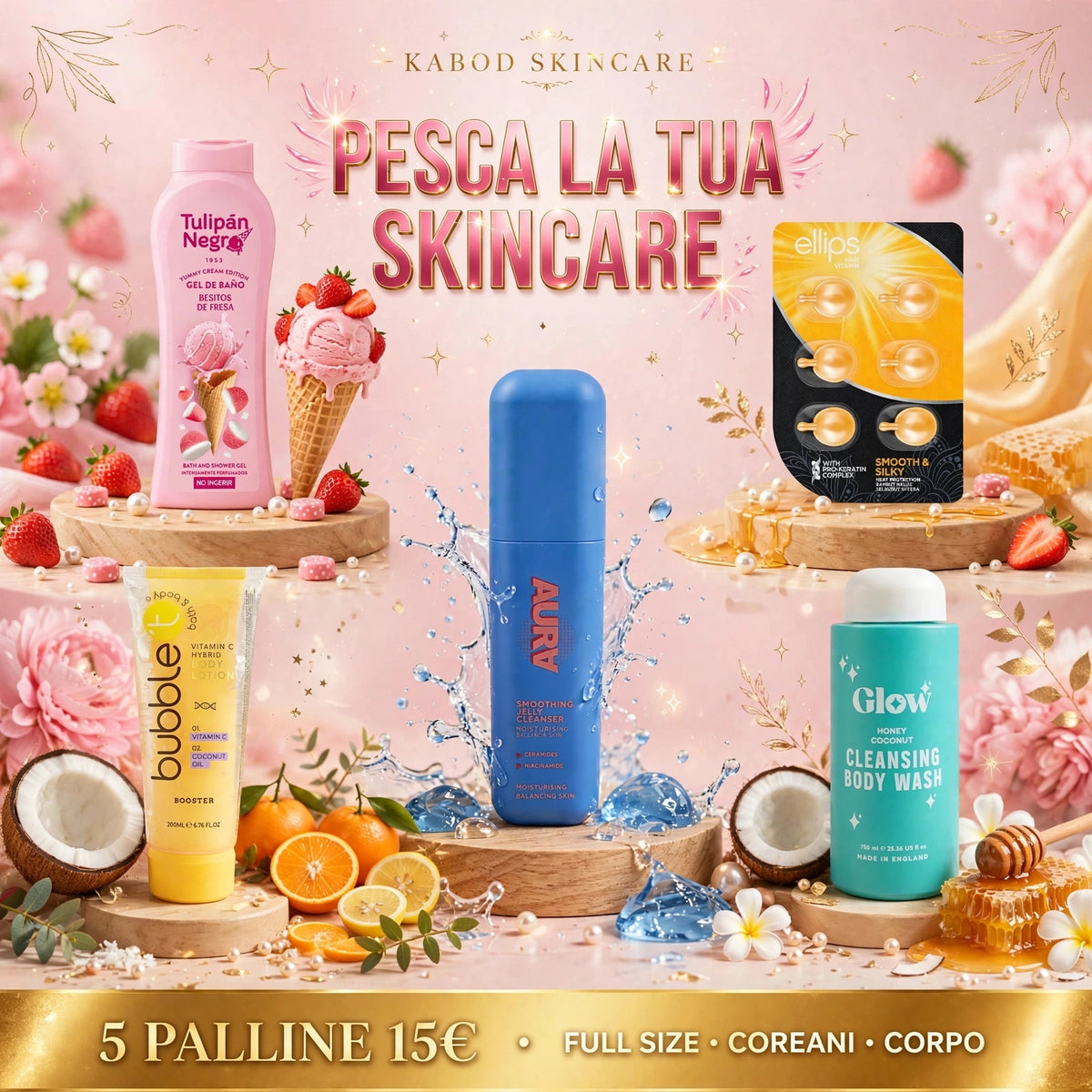 Pesca palline prodotti Skincare e Corpo